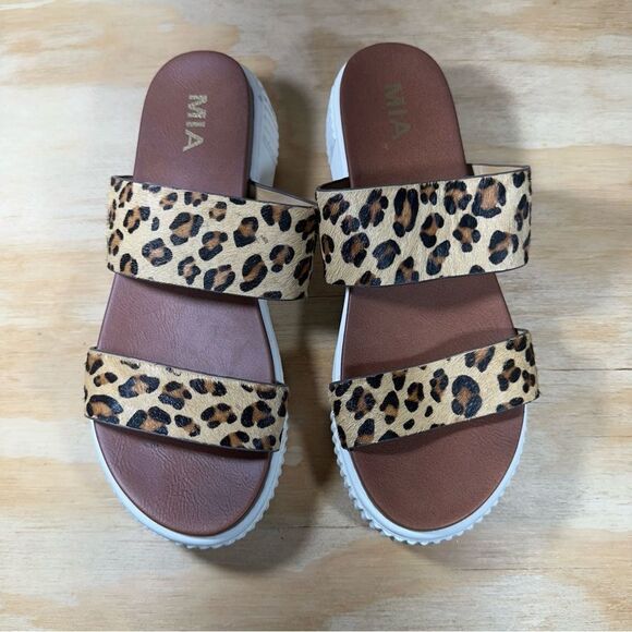 MIA Lexi Platform Slide Leopard Print Sandals Women’s Size 8.5 - Picture 2 of 6
